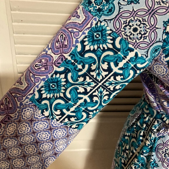 EC New Directions Intimates Purple, teal & white Robe Size Small/Medium - Picture 8 of 12